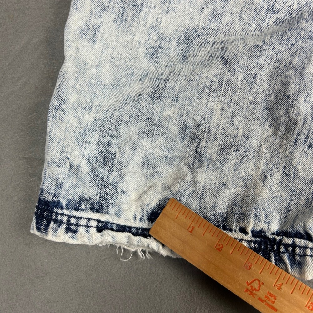 Vintage Y2k Southpole Denim Shorts Acid Wash Distressed Mens 34 Blue - Picture 14 of 14